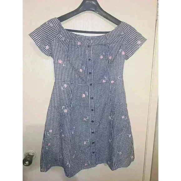 Flower Shop Gingham Off Shoulder Mini Dress - Picture 4 of 4